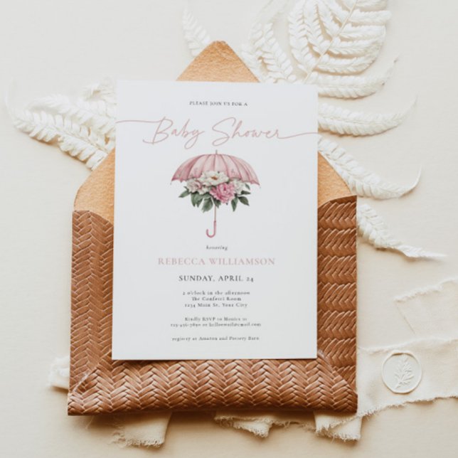 Convite Chá de abril da Baby Girl (April Baby Girl Shower Invite)