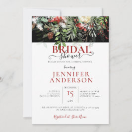 Convite Chá de arranjo Floral de Aquarelas de Feriado de I