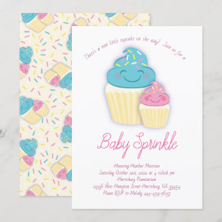 Convite Chá de aspersão de bebê de Cupcake giro