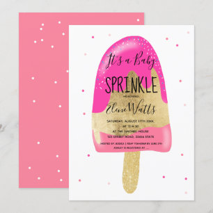 Convite chá de aspersão de bebê pastel de sorvete brilh