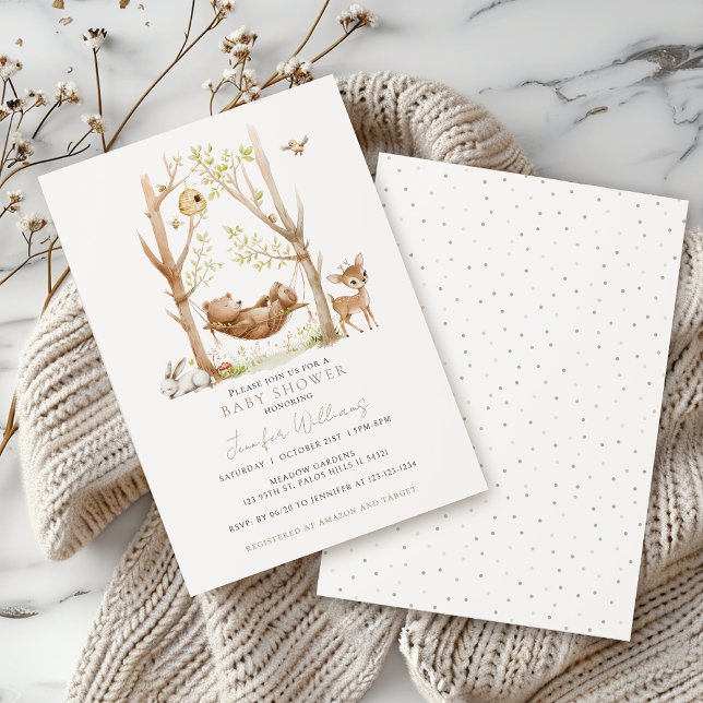 Convite Chá de Baby Boy, animais simples e bonitos (Criador carregado)