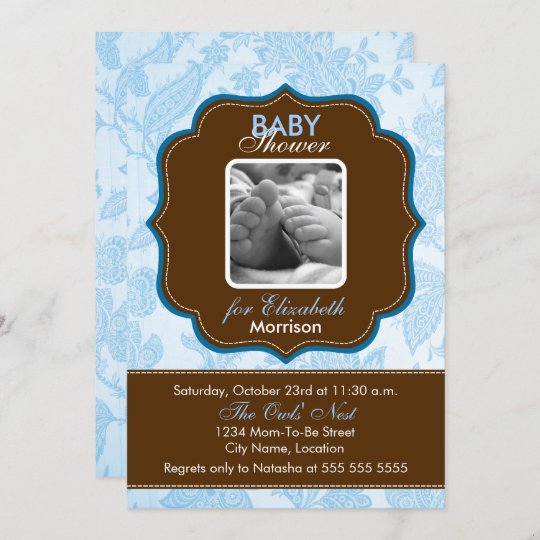 Convite Cha De Baby Boy Do Papel De Parede Vintage Zazzle Com Br