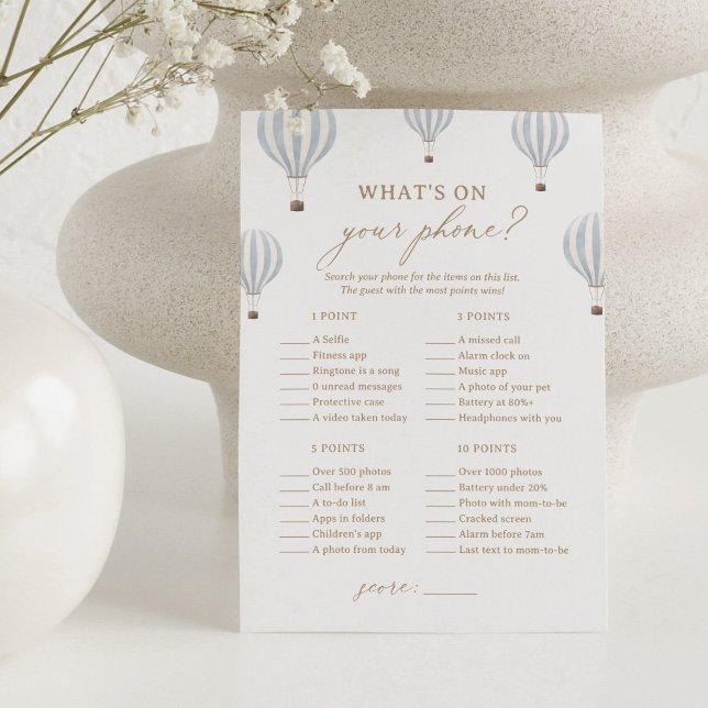 Convite Chá de balão de ar quente O que há no seu jogo tel (Criador carregado)