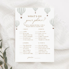 Convite Chá de balão de ar quente O que há no seu jogo tel