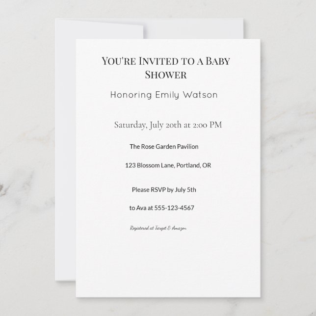 Convite chá de bebê (Frente)