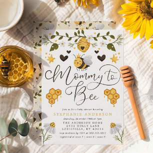 Convite Chá de Bebê Abelha Bumblebee Mel Futura Mamãe
