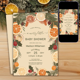 Convite Chá de Bebê Alegre com Citrus Seco Moderno