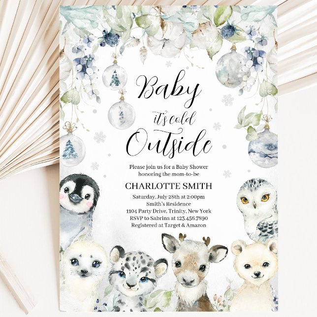Convite Chá de Bebê Animais Árticos de Inverno (Criador carregado)