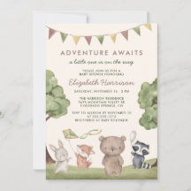 Chá de Bebê Animais da Floresta Aventura Espera