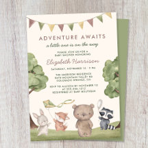 Chá de Bebê Animais da Floresta Aventura Espera