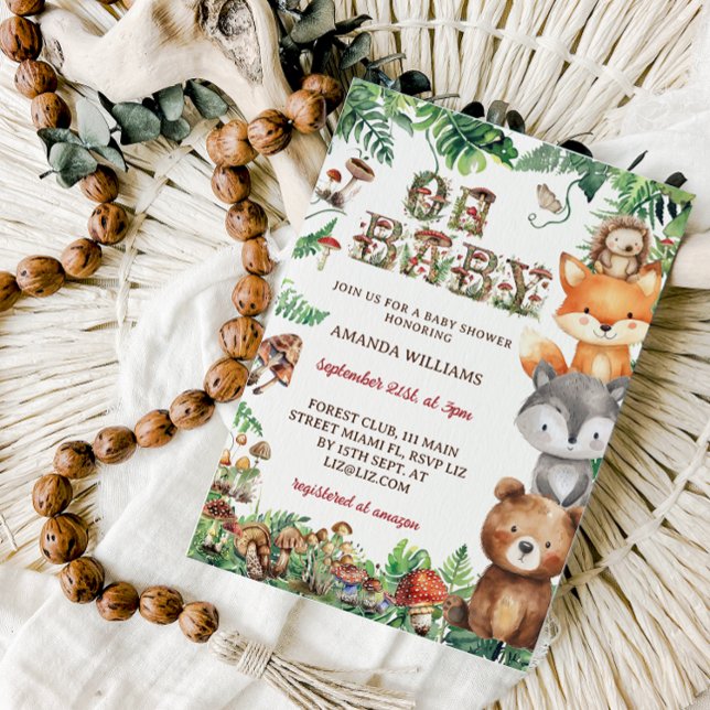 Convite Chá de Bebê Animais da Floresta Oh Baby (Criador carregado)