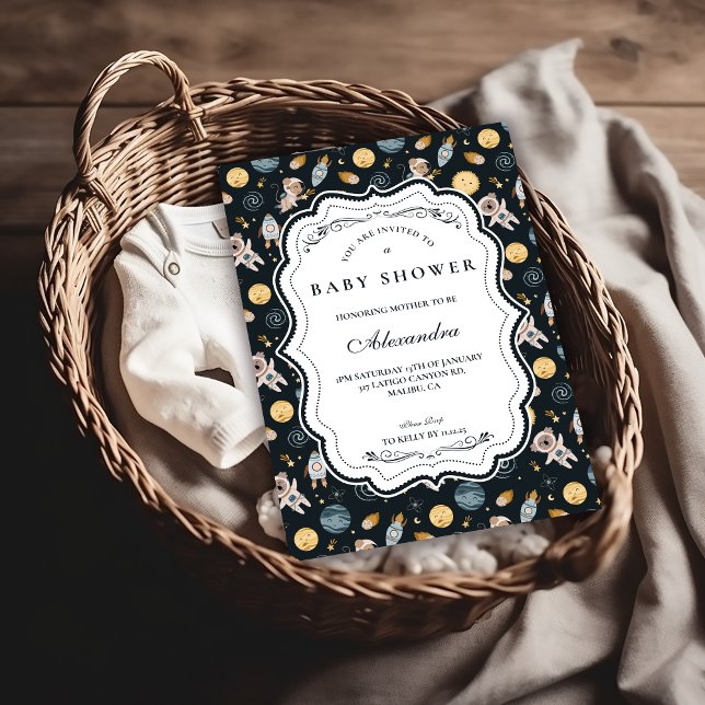 Convite Chá de Bebê Animal Boho Celestial (Criador carregado)