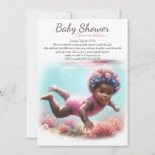 Convite Chá de Bebê Aquarela Sonhos Subaquáticos
