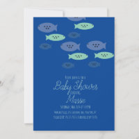 Chá de Bebê Aquário de Peixes Azul