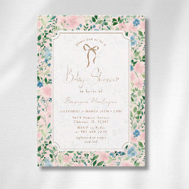 Convite Chá de Bebê Arco Floral Safira Vintage