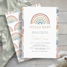 Convite Chá de Bebê Arco-íris Boho