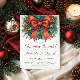 Convite Chá de Bebê Arco Vermelho Natal Brunch