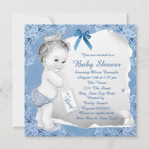 Convite Chá de Bebê Azul Baby Sweet