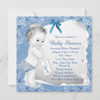 Convite Chá de Bebê Azul Baby Sweet