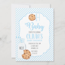 Chá de Bebê azul Leite e Biscoitos