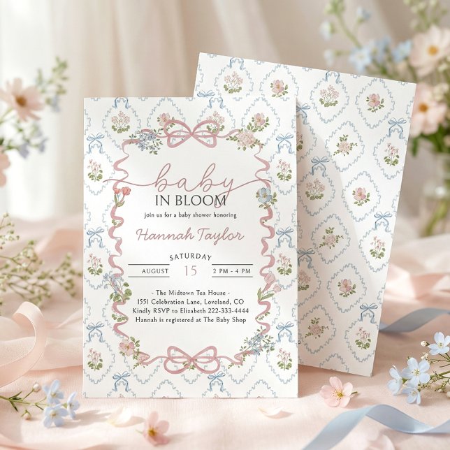 Convite Chá de Bebê Baby in Bloom (Criador carregado)