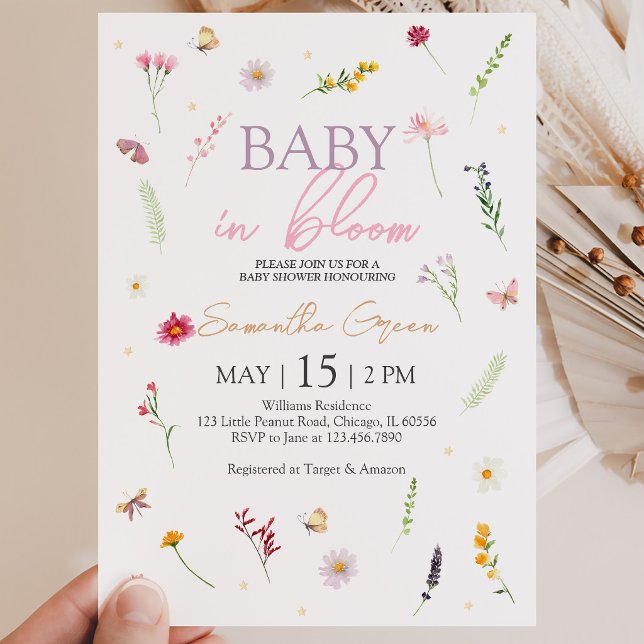 Convite Chá de Bebê Baby in Bloom (Criador carregado)