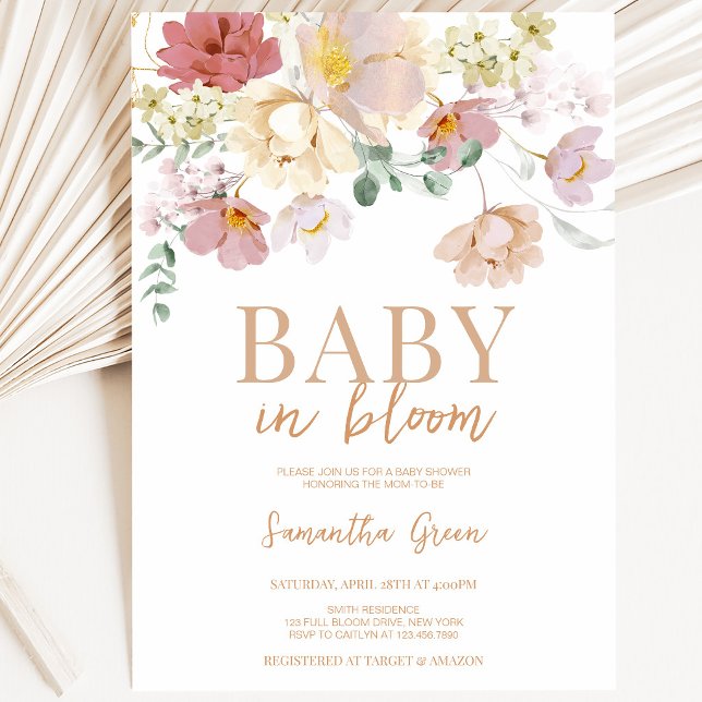 Convite Chá de Bebê Baby in Bloom (Criador carregado)