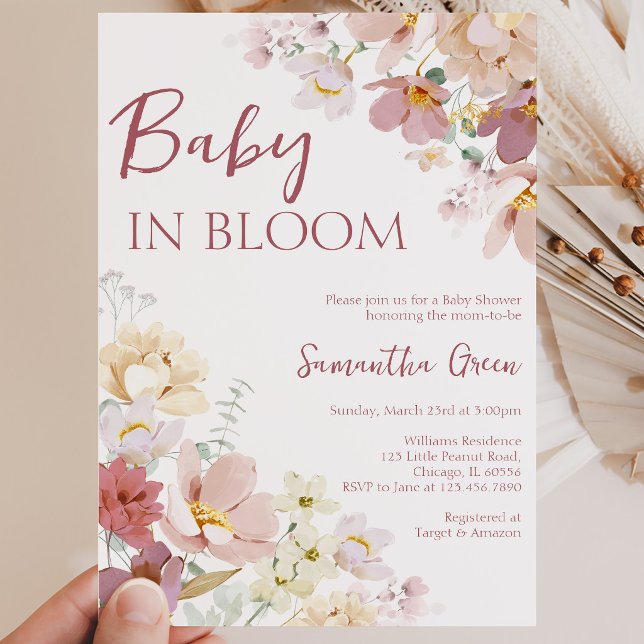 Convite Chá de Bebê Baby in Bloom (Criador carregado)