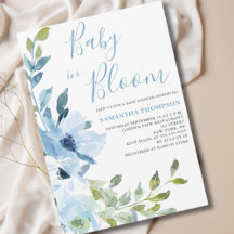 Chá de Bebê Baby In Bloom Azul Floral