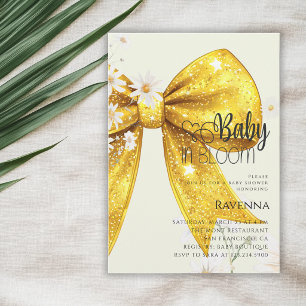 Convite Chá de Bebê Baby in Bloom Preppy Arco Dourado Marg
