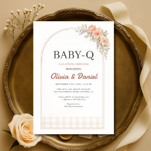 Convite Chá de Bebê BabyQ BBQ Xadrez