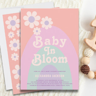 Convite Chá de Bebê Bebê em Flor Boho Dália Arco-íris