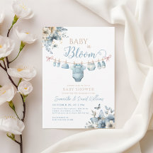 Chá de Bebê Bebê em Flor Flor Azul Borboleta