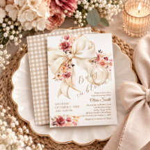 Chá de Bebê Bebê em Flor Ivory Coquette Bow