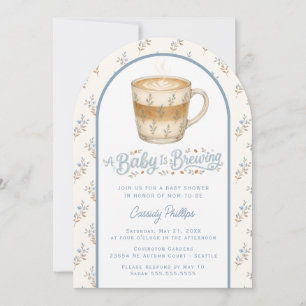 Convite Chá de Bebê: Bebê Está Preparando Café