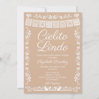 Convite Chá de Bebê Beige Cielito Lindo