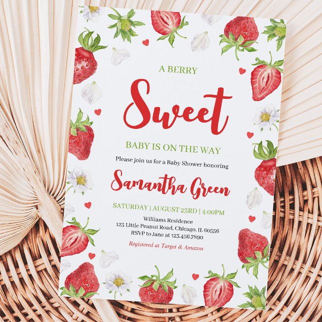 Convite Chá de Bebê Berry Sweet (Criador carregado)