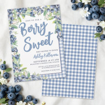 Chá de Bebê Berry Sweet Gingham Mirtilo