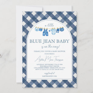 Convite Chá de Bebê Blue Jean
