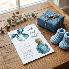 Convite Chá de Bebê Blue Jean Baby