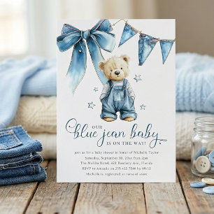 Convite Chá de Bebê Blue Jean Baby