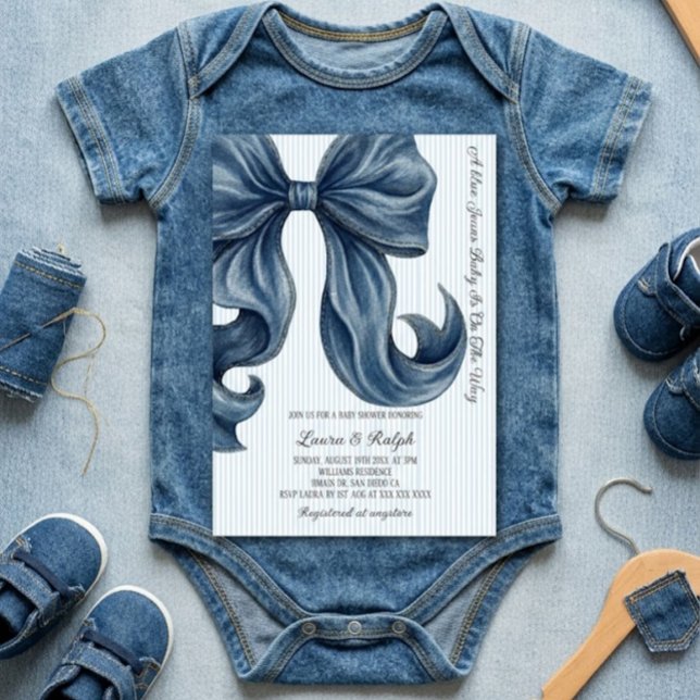 Convite Chá de Bebê Blue Jeans (Criador carregado)