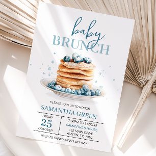 Convite Chá de Bebê Blueberry Baby Brunch