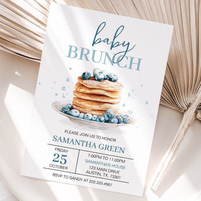 Convite Chá de Bebê Blueberry Baby Brunch (Criador carregado)
