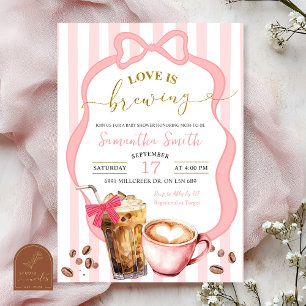 Convite Chá de Bebê Blush Pink Listras bebê está sendo pre