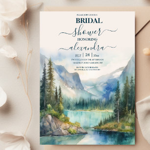 Convite Chá de Bebê Boho Aquarela Montanha