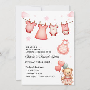 Convite Chá de Bebê Boho Bear