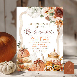 Convite Chá de Bebê Boho Coquette Pumpkin Outono Festa de 