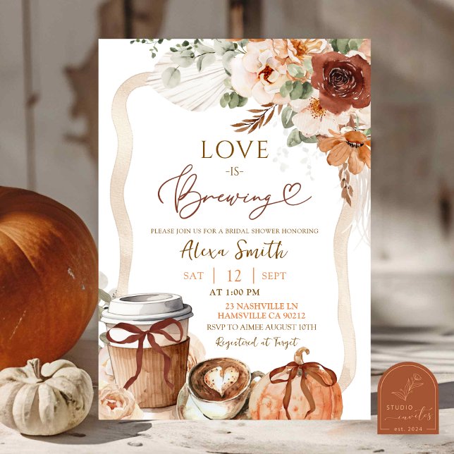 Convite Chá de Bebê Boho Coquette Pumpkin Outono Festa de  (Criador carregado)