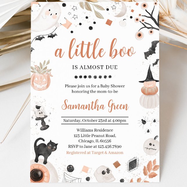 Convite Chá de Bebê Boho de Halloween (Criador carregado)